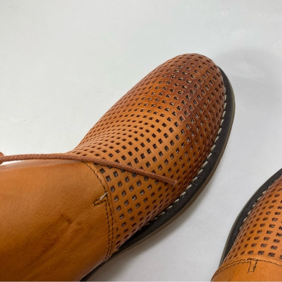 Casta Ravva Camel Brown Perforated Leather Ankle Boots EU 40 (US 9-10) - Picture 10 of 16